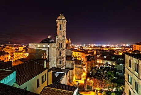 Panorama notturno di Sassari