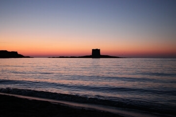Torre della Pelosa al tramonto